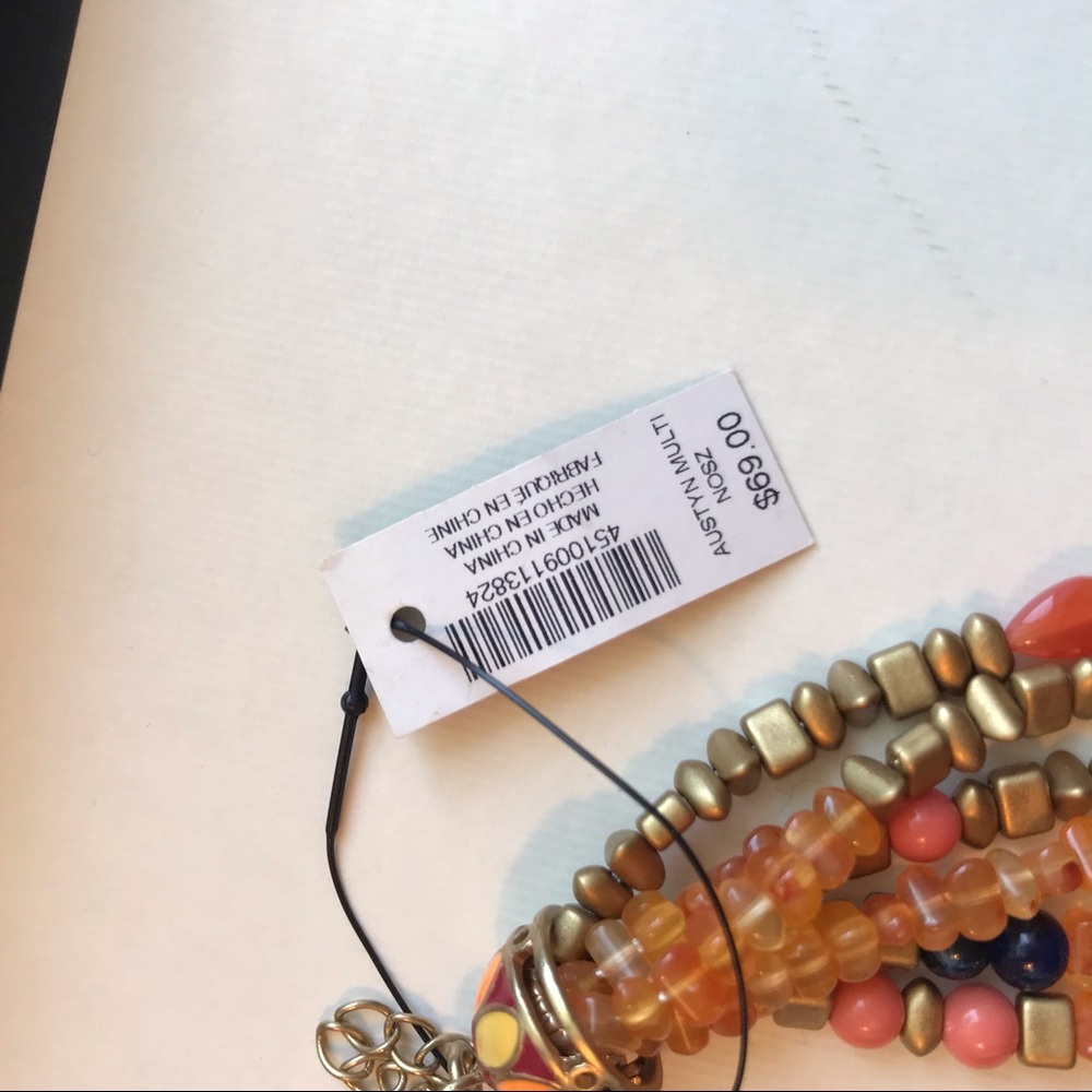 Chico’s Multicolor Beaded Layered Statement Necklace NWT Colorful Rainbow - Picture 5 of 5
